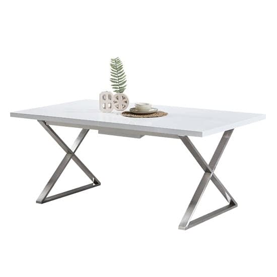 Mayetta Extending High Gloss Dining Table In White