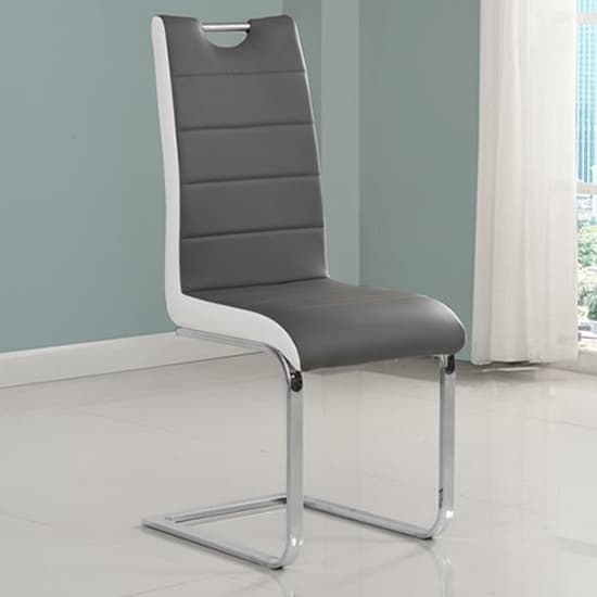 Mayetta Extending White Dining Table 6 Petersburg Grey White Chairs