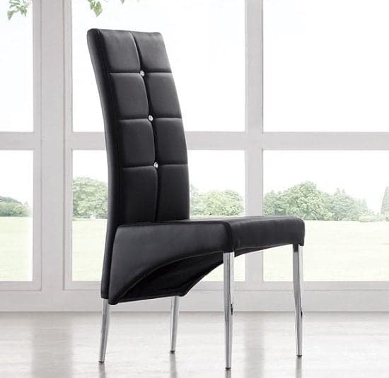 Mayetta Extending White Dining Table With 6 Versilia Black Chairs