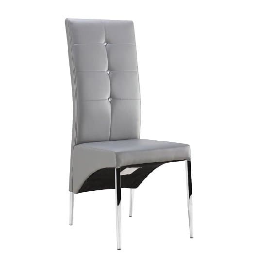 Mayetta Extending White Dining Table With 6 Versilia Grey Chairs