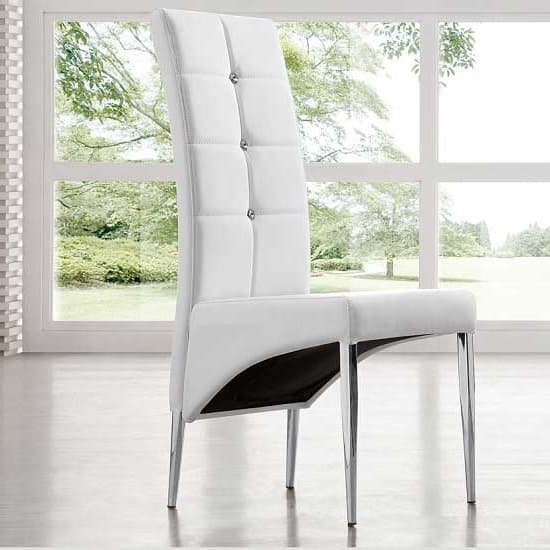 Mayetta Extending White Dining Table With 6 Versilia White Chairs