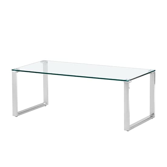 Medellin Clear Glass Rectangular Coffee Table With Chrome Legs