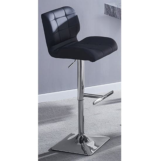 Cortina Melange Marble Effect Bar Table With 4 Canyon Black Stools
