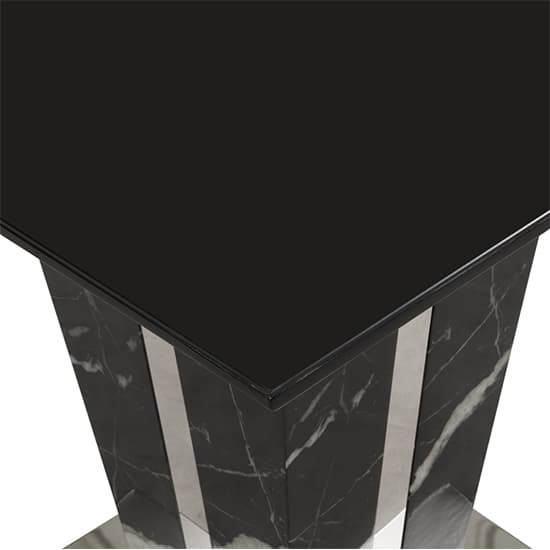 Merrill Gloss Lamp Table In Milano Marble Effect With Glass Top