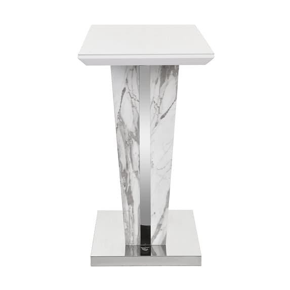 Merrill High Gloss Console Table In Filo Marble Effect Glass Top