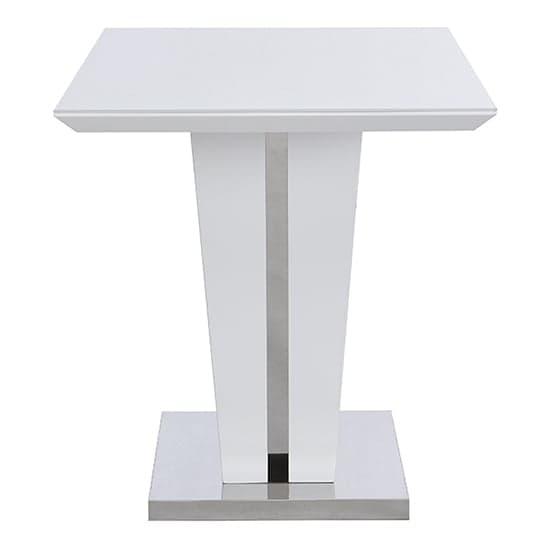 Merrill Small High Gloss Dining Table In White With Glass Top