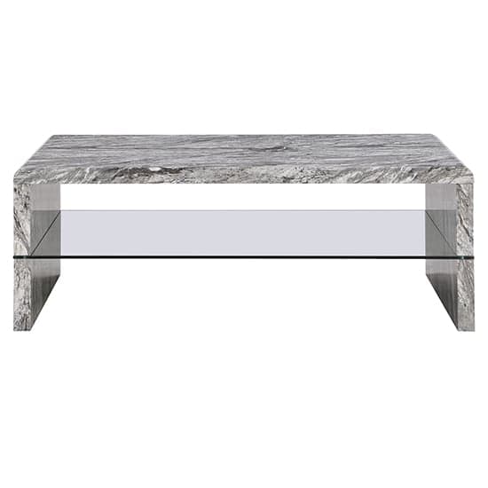 Monza High Gloss Coffee Table In Melange Marble Effect