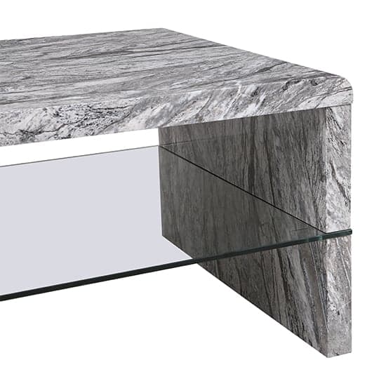 Monza High Gloss Coffee Table In Melange Marble Effect
