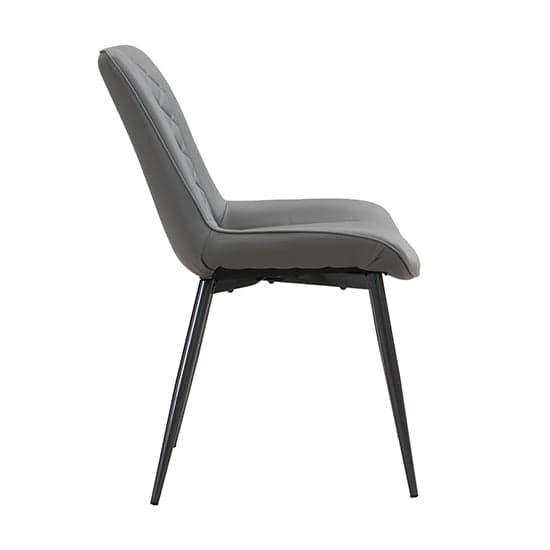 Ostend Grey Faux Leather Dining Chairs With Anthracite Legs In Pair