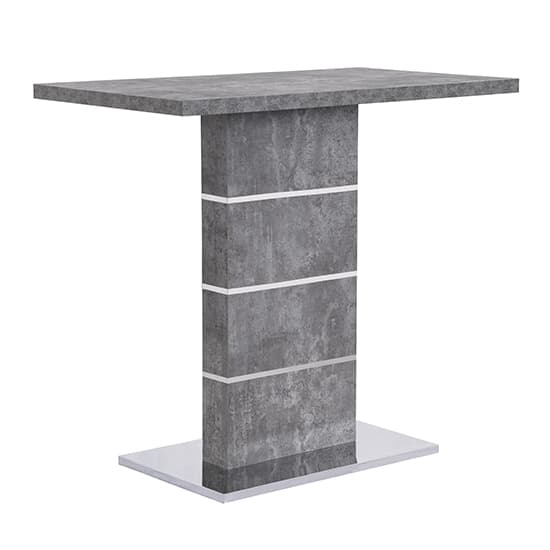 Parker Concrete Effect Bar Table With 4 Canyon Grey Stools