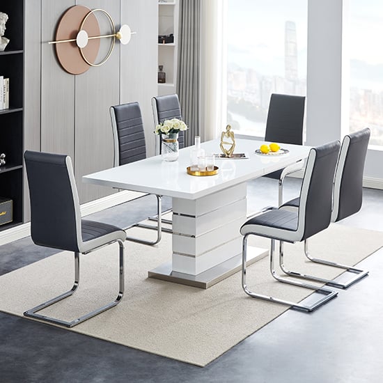 Parker Extendable Dining Table 6 Sylvania Black White Chairs
