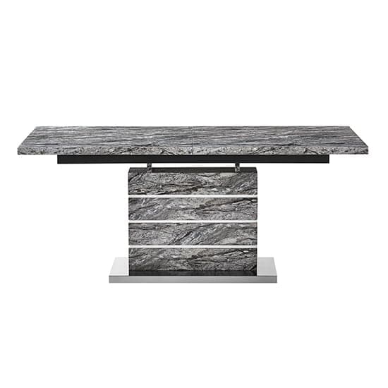 Parker Extendable Dining Table Large In Melange Marble Effect