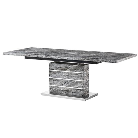 Parker Extendable Dining Table Large In Melange Marble Effect