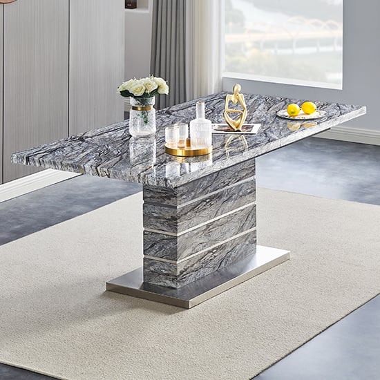 Parker Extendable Dining Table Small In Melange Marble Effect