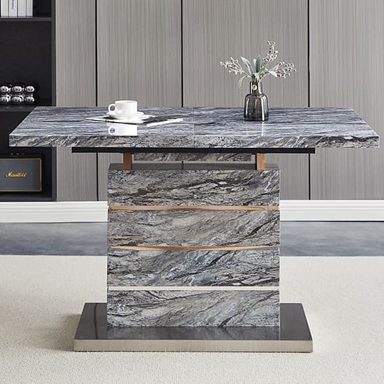 Parker Extendable Dining Table Small In Melange Marble Effect