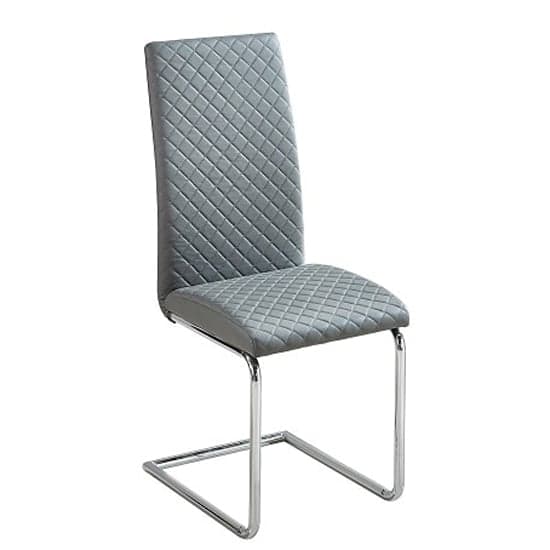 Parker Extending Grey Gloss Dining Table 6 Rinks Grey Chairs