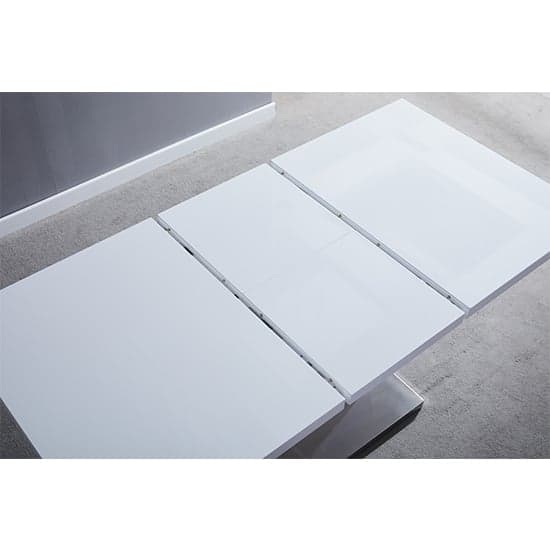 Parker Extending White Gloss Dining Table 6 Versilia White Chairs