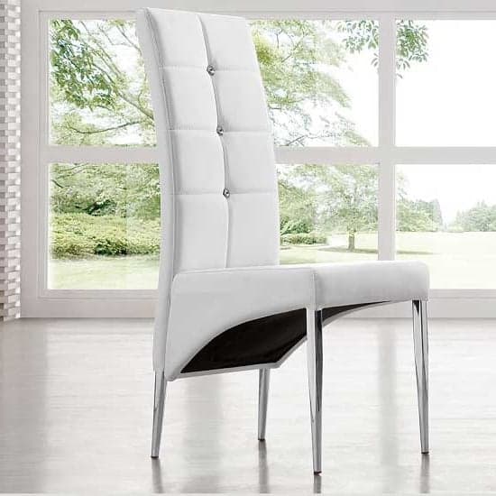 Parker Extending White Gloss Dining Table 6 Versilia White Chairs
