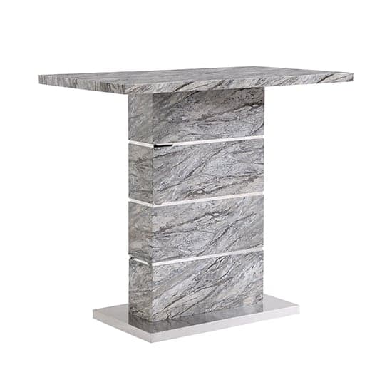 Parker High Gloss Bar Table Rectangular In Melange Marble Effect