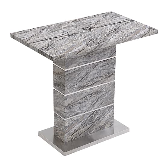 Parker High Gloss Bar Table Rectangular In Melange Marble Effect