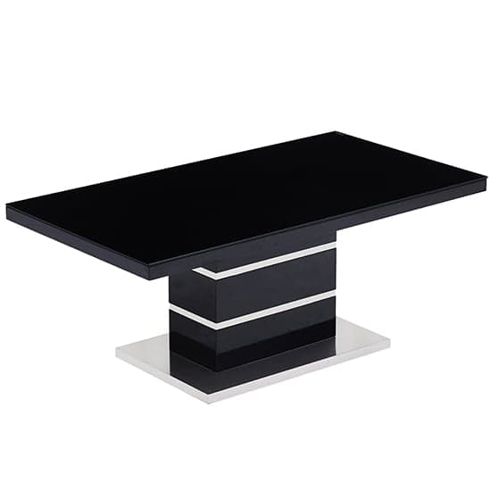 Parker High Gloss Coffee Table In Black With Glass Top