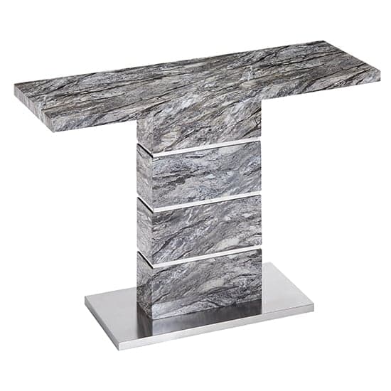 Parker High Gloss Console Table In Melange Marble Effect