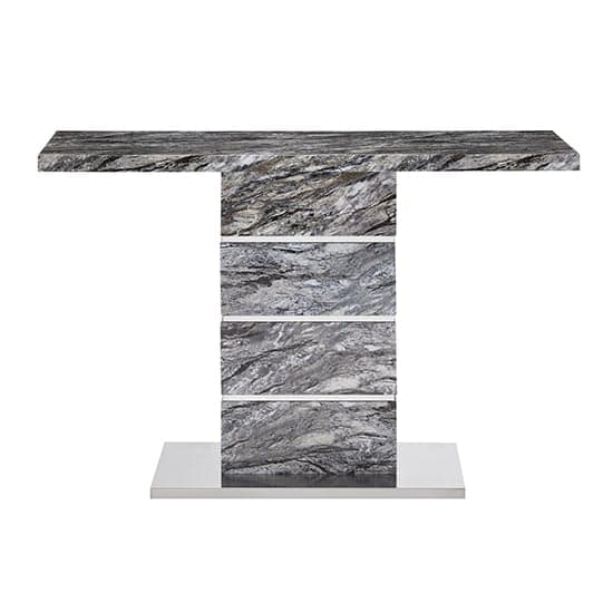 Parker High Gloss Console Table In Melange Marble Effect