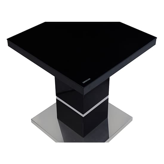 Parker High Gloss Lamp Table In Black With Glass Top