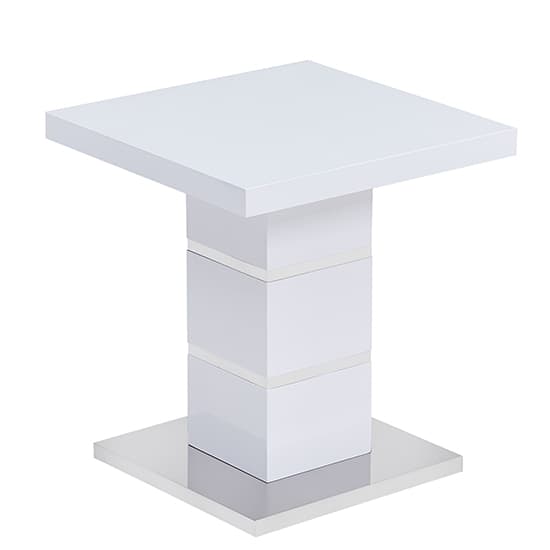 Parker Square High Gloss Lamp Table In White