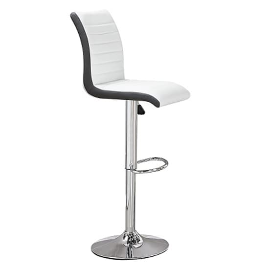 Parker White Gloss Bar Table 4 Riga White Black Stools