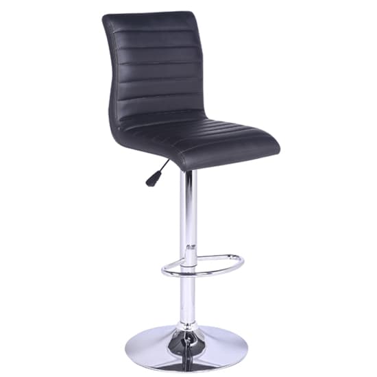 Parker White Gloss Bar Table With 4 Rifle Black Stools