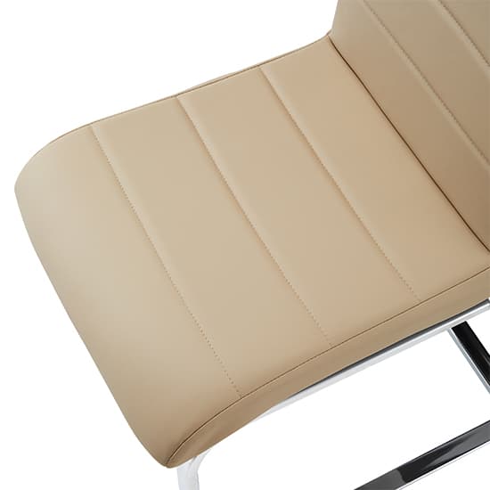 Petersburg Taupe Faux Leather Dining Chairs In Pair