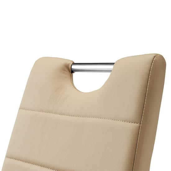 Petersburg Taupe Faux Leather Dining Chairs In Pair