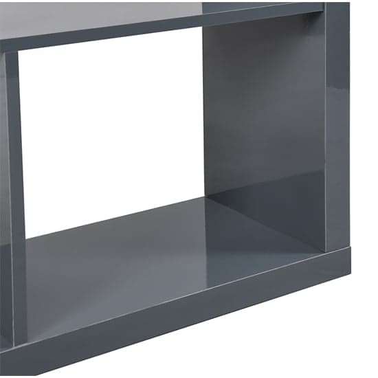 Quincy High Gloss Shelving Unit In Grey