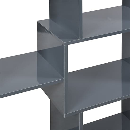 Quincy High Gloss Shelving Unit In Grey