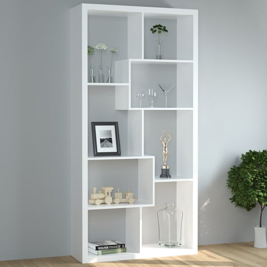 Quincy High Gloss Shelving Unit In White