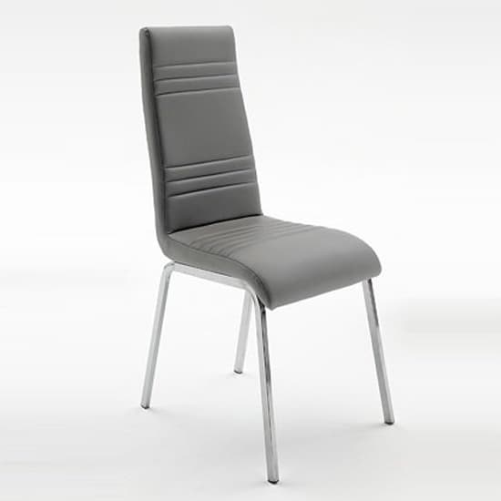 Riverhead Extending Clear Dining Table With 6 Dortmund Grey Chairs