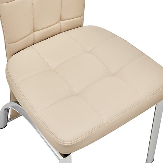 Riverton Taupe Faux Leather Dining Chairs In Pair