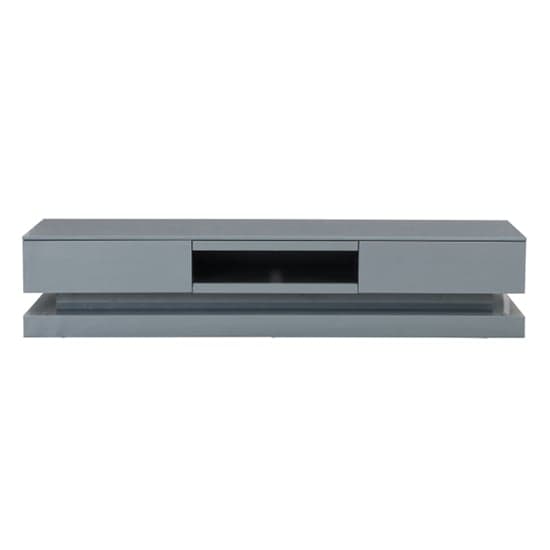 Scott High Gloss TV Stand In Mid Grey And Multi LED Lighting