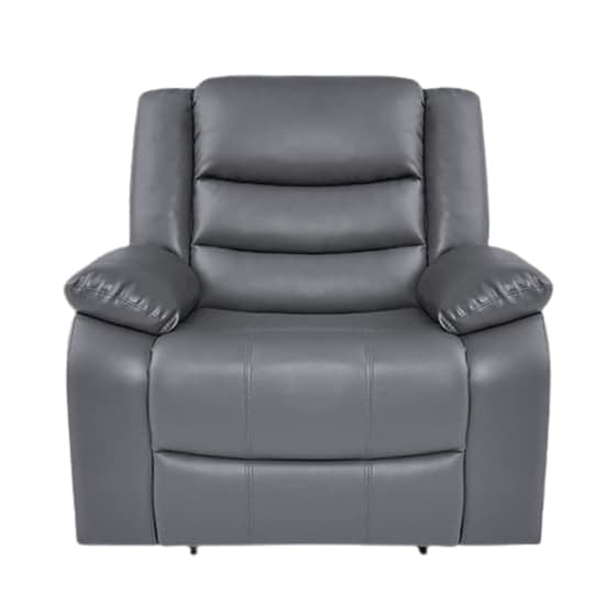 Sorrento Bonded Leather Recliner 1 Seater Sofa In Dark Grey