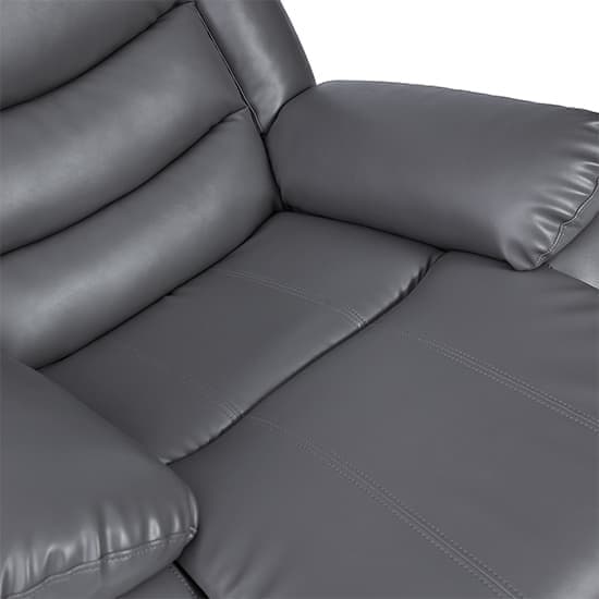 Sorrento Bonded Leather Recliner 1 Seater Sofa In Dark Grey