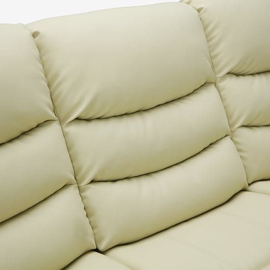 Sorrento Bonded Leather Recliner 3 Seater Sofa In Ivory