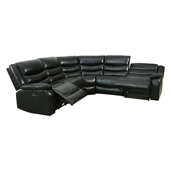 Sorrento Bonded Leather Recliner Corner Sofa In Black