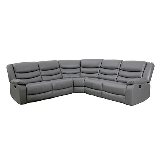 Sorrento Bonded Leather Recliner Corner Sofa In Dark Grey