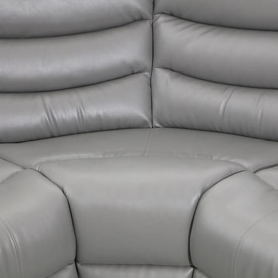 Sorrento Bonded Leather Recliner Corner Sofa In Dark Grey