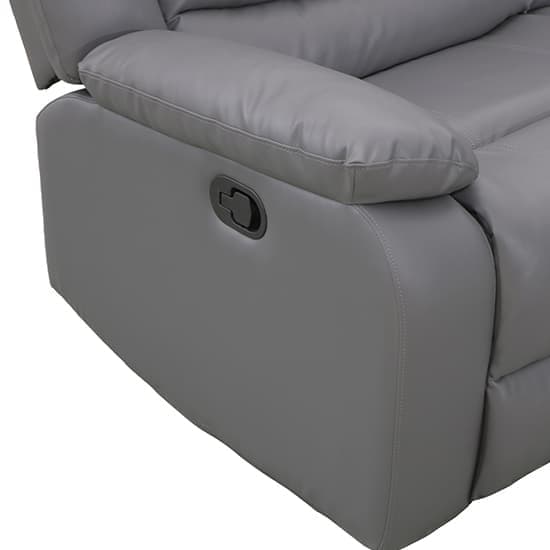 Sorrento Bonded Leather Recliner Corner Sofa In Dark Grey
