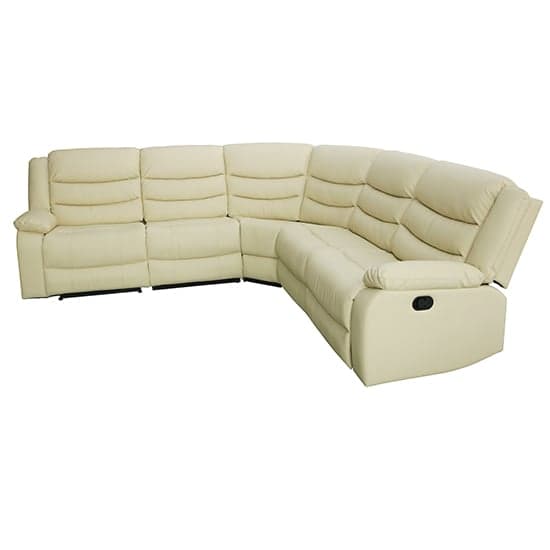 Sorrento Bonded Leather Recliner Corner Sofa In Ivory