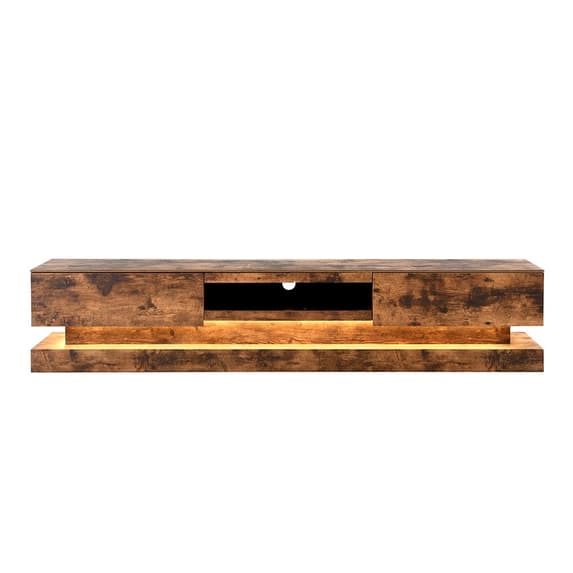 Stalely Wooden TV Stand In Rustic Oak With Multi LED Lighting