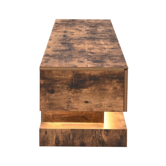 Stalely Wooden TV Stand In Rustic Oak With Multi LED Lighting