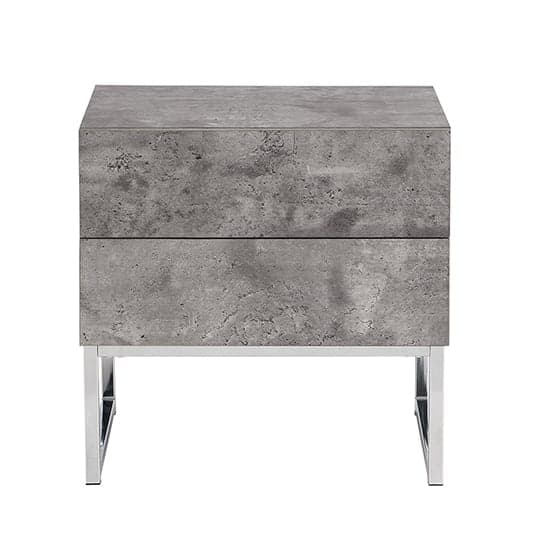 Strasburg Bedside Cabinet With 2 Drawers In Concrete Effect